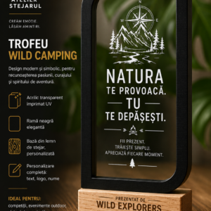 Trofeu Personalizat Vision Frame – Acrilic & Lemn