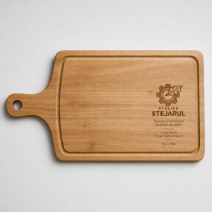 Tocător corporate personalizat Atelier Stejarul cu logo gravat
