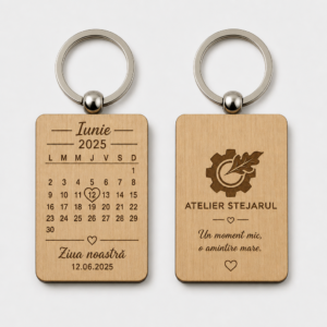 Breloc calendar personalizat Atelier Stejarul cu dată specială marcată