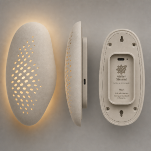 Aplica luminoasă Mori cu formă organică perforată și lumină caldă
